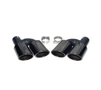Exhaust Tailpipe Tail Pipe For A3 For A4 For A5 For A6 For A7 S4 S5 S6 S7 Four Outlet Stainless Steel Car Rear Exhaust Pipe Silvery Muffler Tip Upgrade(Black)