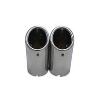 Exhaust Tailpipe Tail Pipe For VW For CC For Passat For Tiguan 75mm Carbon Car Rear Exhaust Tail Pipe Muffler Throat 3 Colors(2pcs Silver)