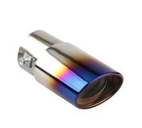 Exhaust Tailpipe Tail Pipe Universal Car Exhaust Muffler Tip Round Stainless Steel Tail Rear Chrome Pipe(Straight Blue)