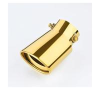 Exhaust Tailpipe Tail Pipe Universal Car Exhaust Muffler Tip Round Stainless Steel Tail Rear Chrome Pipe(Bending Gold)