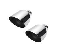 Exhaust Tailpipe Tip 1/2PCS Universal 57mm Inlet 101mm Outlet Muffler Dual Wall Rear Tail Tube Car Exhaust Tip Pipe Dual Muffler Tip(2pcs)