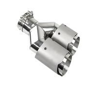 Exhaust Tailpipe Tip Inlet Size: 51/54/57/60/63/67/70mm 1PC Universal Cars Exhaust Tip Double End Pipe Modification Muffler Dual Frosted Dual Muffler Tip(Right in60- out89mm)