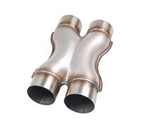 Exhaust Tailpipe Tip Universal 2.25'' 2.5'' 3'' In/Out 1pc X-pipe Car Exhaust Muffler Tip Four Way Pipe Dual Muffler Tip(2.5inch)