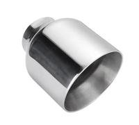Exhaust Tailpipe Tip Universal 63mm-101mm 1/2pcs Stainless Steel Car Exhaust Muffler Pipe Dual Wall Tips Dual Muffler Tip(1PC)