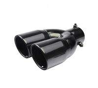 Exhaust Tailpipe Tip Universal 63mm Inlet 76mm Outlet 1.5"-2.25" Diameter Pipes Double Cylinder Exhaust Muffler Tailpipe Dual Muffler Tip(Titanium Straight)