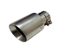 Exhaust Tailpipe Tip Universal 89/101/114mm 1pcs Frosted Silver Tail Throat Horn Outlet Large Attachment Exhaust Pipe Dual Muffler Tip(54mm-89mm)