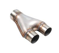 Exhaust Tailpipe Tip Universal Car Y-Pipe 3-Way Pipe Adapter Connector Tube Cone Exhaust Stainless Steel Dual Muffler Tip(2.75inch-3inch)