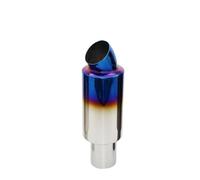 Exhaust Tailpipe Tip Universal Inlet Size：51mm/63mm/76mm Thickness: 1.2mm Stainless Steel Car Exhaust Muffler Tail Pipe Tip Dual Muffler Tip(Blue 63MM)