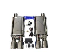 Exhaust Tailpipe Universal 51 63 76 MM 1 To 2pcs Car Exhaust System Vacuum Valve Control Exhaust Pipe Kit Variable Silencer Stainless Car Exhaust Pipes (63MM B)