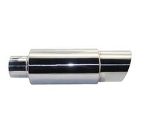 Exhaust Tailpipe Universal Car Exhaust Pipe Muffler Tail Pipe Stainless Steel 51/57/63mm Interface Bevel End Car Exhaust Pipe(002 Silver63mm)