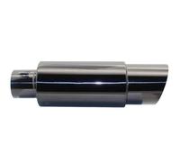 Exhaust Tailpipe Universal Car Exhaust Pipe Muffler Tail Pipe Stainless Steel 51/57/63mm Interface Bevel End Car Exhaust Pipe(002 Titanium63mm)