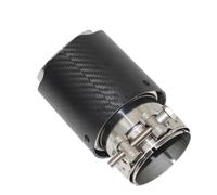 Exhaust Tailpipe Universal Car Matte Carbon Fiber Muffler Tip Exhaust System Pipe Mufflers Nozzle Straight Stainless Silver Car Exhaust Tail End Pipe(77mm-114mm)
