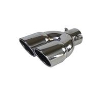 Exhaust Tailpipe Universal Car Pipe Double-Barrel Rear Exhaust Tip Tail Muffler For Modificati 304 Stainless Steel Accessories Tailpipe Tube(Straight Silver)
