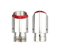 Exhaust Tailpipe Universal Design Exhaust Tip 304 Stainless Steel Silver Red Plating Car Decorative Modified Nozzle Tail Tips Car Exhaust Pipe(In63-out89mm)