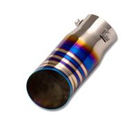 Exhaust Tailpipe Universal Inlet 68mm Exhaust Muffler Pipe Stainless Steel Chrome Brunt Blue Tail Throat Trim Rear Car Accessories Tailpipe Tube(Burnt Blue)