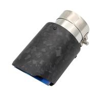 Exhaust Tailpipe Universal Straight Stainless Blue Car Matte Scattered Pattern Carbon Fiber Muffler Tip Exhaust Pipe Mufflers Nozzle End Pipes(51mm-89mm)