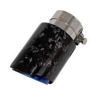 Exhaust Tailpipe Universal Straight Stainless Car Glossy Scattered Pattern Carbon Fiber Muffler Tip Exhaust System Pipe Mufflers Nozzle End Pipes(57mm-101mm)