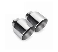 Exhaust Tip 1/2PCS Universal 63mm-101mm Stainless Steel Exhaust Muffler Pipe Dual Wall Muffler Tips Exhaust Tail Tube For BMW Tail Throat(2pcs)