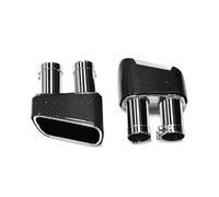 Exhaust Tip 1 Pair Car Exhaust Tip For BMW G30 G31 530i 528i Muffler Tailpipe System Nozzle Tuning Carbon Fiber Tail Pipe(Double Silver)