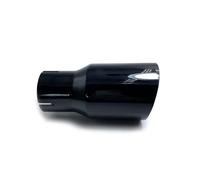 Exhaust Tip 1 PC Stainless Steel Car Universal Bevel Edeg Shiny Muffler Tip Modified For Benz Glossy Black Exhaust Pipe Tail Throat(IN 63MM-OUT 114MM)