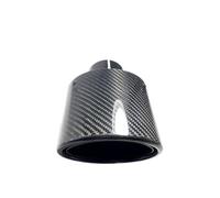 Exhaust Tip 1 Pcs Car Exhaust Systems Black Stainless Steel Tailpipe Outlet 130/150MM Universal Glossy Carbon Fiber Nozzles Muffler Tip Car Exhaust(51MM IN 115MM OUT)