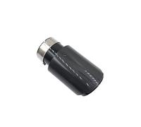 Exhaust Tip 1 Pcs Car Glossy Carbon Fibre Exhaust System Muffler Pipe Tip Straight Universal Black Stainless Mufflers Decorations(67MM IN 76MM OUT)