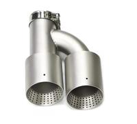 Exhaust Tip 1 PCS Matte Stainless Steel Dual Exhaust Tip Universal Exhaust System Muffler Tip H TYPE Nozzle For Golf R MK7 GTI Car Muffler Tip