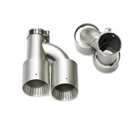 Exhaust Tip 1 PCS Matte Stainless Steel Dual Exhaust Tip Universal Exhaust System Muffler Tip H TYPE Nozzle For Golf R MK7 GTI Car Exhaust Pipe(Right ID60MMOD101MM)