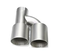 Exhaust Tip 1 PCS Matte Stainless Steel Dual Exhaust Tip Universal Exhaust System Muffler Tip H TYPE Nozzle For Golf R MK7 GTI Car Muffler Tip
