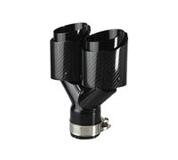 Exhaust Tip 1 Piece Car Tail Throat Length Black Y-Shaped Double Out Twill Glossy Exhaust Muffler Tip Carbon Fibre Universal Tail Pipe(51mm-101mm-Left)