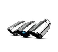 Exhaust Tip 1 Piece Exhaust Pipe Universal Modified Car Tail Tip Stainless Steel Blue Black Silver+silver Tail Pipe(Blue in63-out101mm)