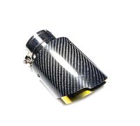 Exhaust Tip 1 Piece Glossy Carbon Fibre Exhaust System Muffler Pipe Tip Straight Universal Gold Stainless Mufflers Decorations Car Exhaust(63MM IN 101MM OUT)