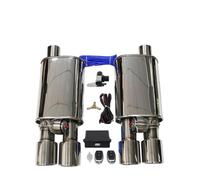 Exhaust Tip 1 To 2pcs Silencer Stainless Universal 51 63 76 MM Car Exhaust System Vacuum Valve Control Exhaust Pipe Kit Variable Tail Throat(B 76MM)