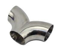 Exhaust Tip 19-89mm Pipe OD Butt Welding Y-Shaped Elbow 3 Way SUS 304 Stainless Sanitary Fitting Spliter Tailpipe Pipe(57mm x 2 mm)