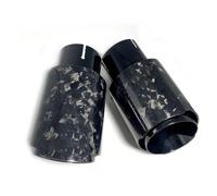 Exhaust Tip 1Pair Car Glossy Forge Carbon Fiber+ Black Stainless Steel Muffler Tip Universal Exhaust Pipe Nozzle Decoration Exhaust Tail Pipe(73MM IN-89MM OUT)