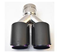 Exhaust Tip 1PC Tail Middle Purple Exhaust Tip Glossy Straight Carbon Stainless Steel Dual Tip Equal Length Muffler Pipe End Tail Throat(57-101mm)