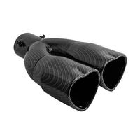 Exhaust Tip 1Pc Universal Double Outlet Heart-Shaped Tail Throat Automotive External Modification Car Exhaust for Pipe Muffler(1Pc Black Bent)