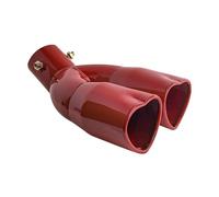 Exhaust Tip 1Pc Universal Double Outlet Heart-Shaped Tail Throat Automotive External Modification Car Exhaust for Pipe Muffler(1Pc Red Bent)