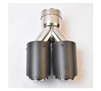 Exhaust Tip 1PC Universal Dual Equal Length Exhaust Pipe End Tail Middle Muffler Tip Glossy Stainless Steel Tail Throat(54-89MM)