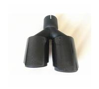 Exhaust Tip 1PC Universal MUFFLER Pipe Carbon Fiber Exhaust Tip Car Modification Universal Dual Glossy Black Automobile Exhaust Pipe Tail Throat(76-101MM)