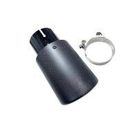 Exhaust Tip 1PCS Car Matte Carbon Fibre Exhaust System Muffler Pipe Tip Curly Universal Black Stainless Mufflers Accessories(73MM IN 114MM OUT)