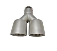Exhaust Tip 1pcs Car Y Type Double Outlet Flush Large Caliber Exhaust Pipe Stainless Steel Tail Throat Silencer Exhaust Tailpipe Tip(54mm-101mm)
