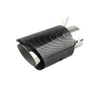 Exhaust Tip 1Pcs Universal Carbon Fiber Led Red Blue Light Car Led Exhaust Muffler Tips Exhaust Pipe Tail Tip Tailpipe Pipe(Straight)