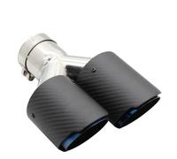 Exhaust Tip 1PCS Universal Exhaust Pipe Mufflers Nozzle Decoration Car Carbon Fiber Matte Muffler Tip Y Shape Double Exit Stainless Blue Tail Throat(Right 51mm-101mm)