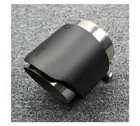 Exhaust Tip 1Pcs Universal Stainless Steel Exhaust Pipe Tailpipe Car Styling Exhaust System Carbon Fiber Glossy Tail Pipe Black Tail Throat(60mm out 101mm)