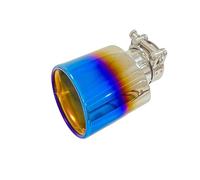 Exhaust Tip 1piece Car Exhaust Pipe Tailpipe Modification Export Personalized Oval Thick 80mm Wide 120mm Muffler Stainless Steel Blue Tail Pipe(51mm-120mm)