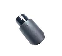 Exhaust Tip 1Piece Car Matte Carbon Fibre Exhaust System Muffler Pipe Tip Straight Universal Black Stainless Mufflers Accessories(60MM IN 101MM OUT)