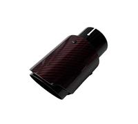Exhaust Tip 1PIECE Single Car Exhaust Tips Black Pipe Glossy Red Carbon Fiber Tail End Muffler Tailpipe For Universal Tailpipe(ID 54MM-OD 101MM)