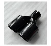 Exhaust Tip 1Piece Universal Dual Exhaust Tip Glossy Carbon Fiber Black Pipe Double Exhaust Tail End Pipe Exhaust Muffler Tip Tail Throat(ID 51MM-OD 101MM)
