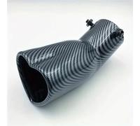 Exhaust Tip 2.5-inch Stainless Steel Rear Exhaust Head Muffler Tailpipe Exhaust Pipe Car Heart-shaped Style Single Outlet Exhaust Pipe(Carbon bent)